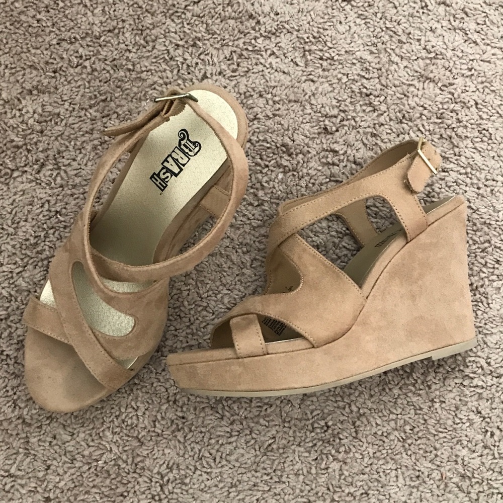 Beige Wedge Sandals